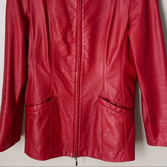 Danier deep red XS leather blazer - Picture 7 of 15